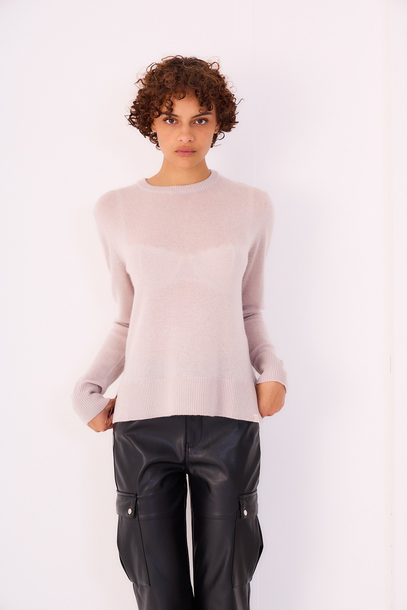 Pull over col rond maille fine Cachemire - Orice