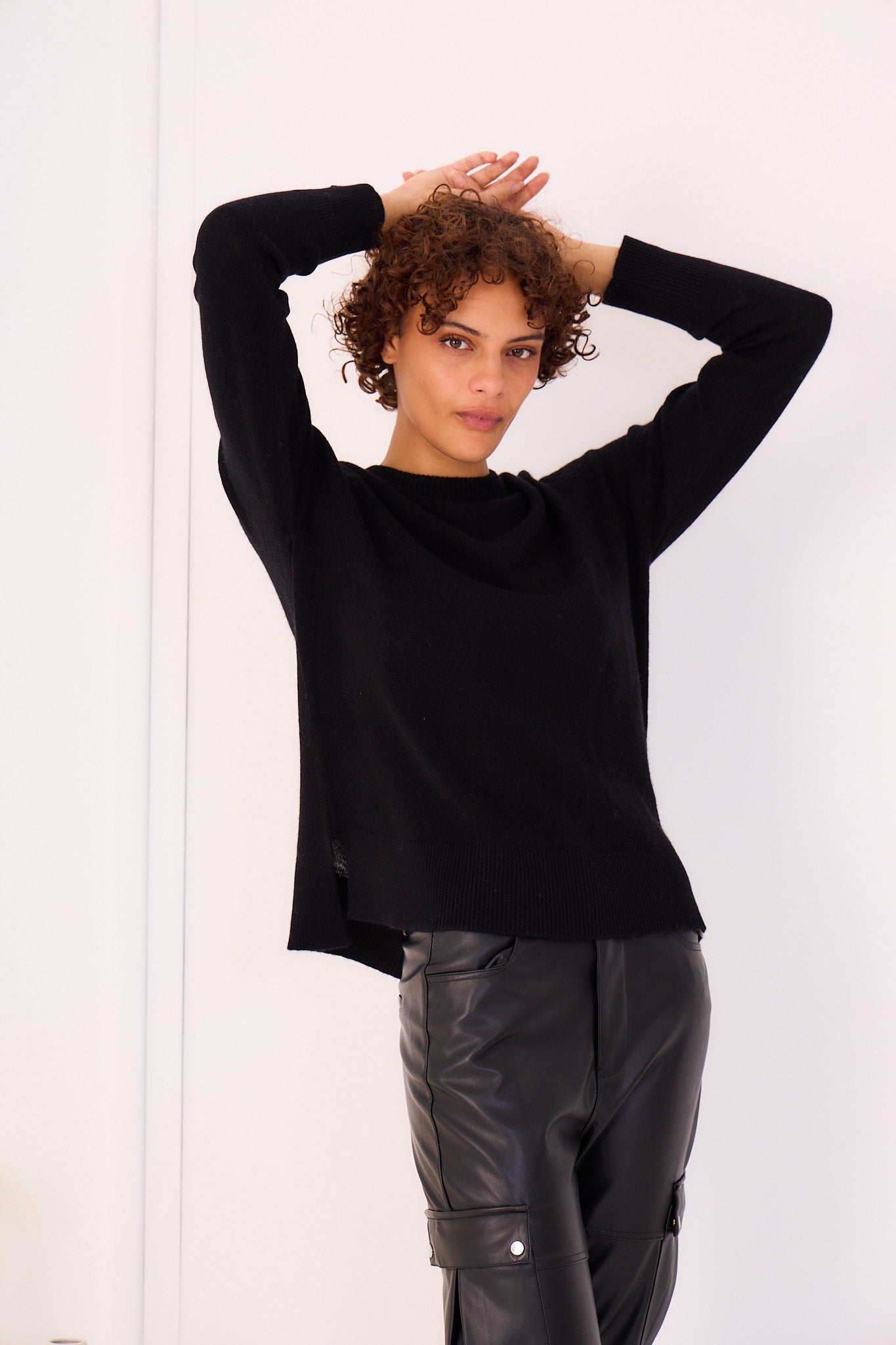 Pull over col rond maille fine Cachemire - Orice