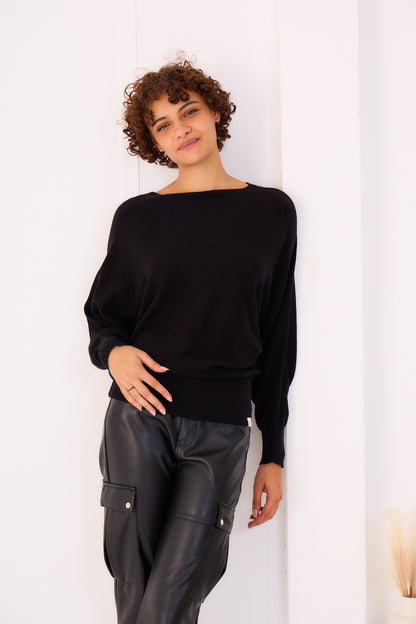 Pull col bateau maille fine en cachemire - Orice